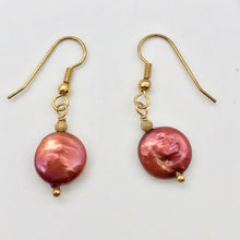 Load image into Gallery viewer, Rusty/Red 12mm Freshwater Pearl and 14k Gold Filled Earrings 307277A - PremiumBead Alternate Image 7
