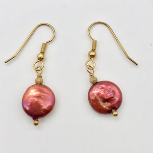 Rusty/Red 12mm Freshwater Pearl and 14k Gold Filled Earrings 307277A - PremiumBead Alternate Image 7