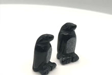 Load and play video in Gallery viewer, March of The Penguins 2 Carved Obsidian Beads | 21.5x12.5x11mm | Black
