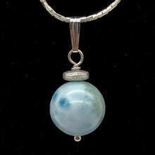 Load image into Gallery viewer, Larimar Sterling Silver Pendant Round | 1&quot; Long | Blue | 1 Pendant |
