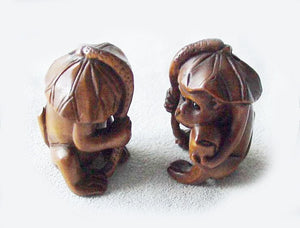 Carved Rainforest Monkey Chimp Boxwood Ojime/Netsuke Bead - PremiumBead Alternate Image 4