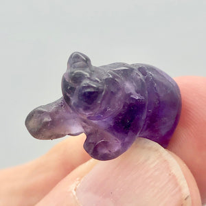 Hand-Carved Natural Amethyst Bear Bead Figurine | 13x18x7mm | Purple - PremiumBead Primary Image 1