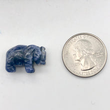 Load image into Gallery viewer, Wild 2 Hand Carved Sodalite Elephant Beads | 22.5x21x10mm | Blue white - PremiumBead Alternate Image 3
