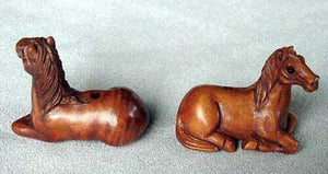 Gentle ~ Carved Pony Horse Boxwood Ojime/Netsuke Bead - PremiumBead Alternate Image 2