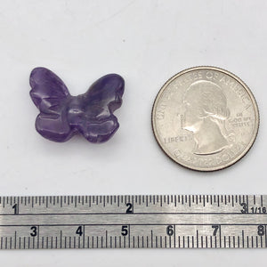 Fluttering Deep Amethyst Butterfly Figurine/Worry Stone | 21x18x7mm | Purple - PremiumBead Alternate Image 3