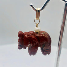 Load image into Gallery viewer, Red Jasper Elephant Pendant Necklace|Semi Precious Stone Jewelry|14k Pendant
