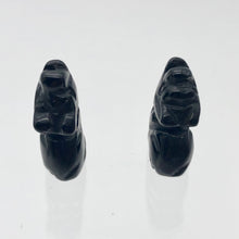 Load image into Gallery viewer, Howling New Moon 2 Carved Obsidian Wolf / Coyote Beads | 21x11x8mm | Black - PremiumBead Alternate Image 10
