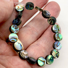 Load image into Gallery viewer, Natural Abalone Shell 8.5mm Coin Bead Strand (49 Beads) 109910
