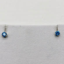 Load image into Gallery viewer, December 3mm Created Blue Zircon &amp; 925 Sterling Silver Stud Earrings 10146L - PremiumBead Alternate Image 3
