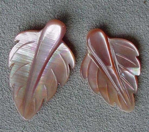 2 Velvety Pink Mussel Shell Leaf Pendant Beads 4326B - PremiumBead Primary Image 1