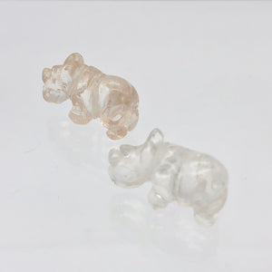2 Quartz Hand Carved Rhinoceros Beads, 21x13x10mm, Clear 009275QZ | 21x13x10mm | Clear - PremiumBead Alternate Image 5