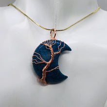Load image into Gallery viewer, Lapis Copper Wire Wrap | 1 3/4&quot; Long | Blue/Copper | 1 Pendant
