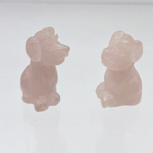 Faithful 2 Rose Quartz Hand Carved Dog Beads | 20x12x10mm | Pink - PremiumBead Primary Image 1