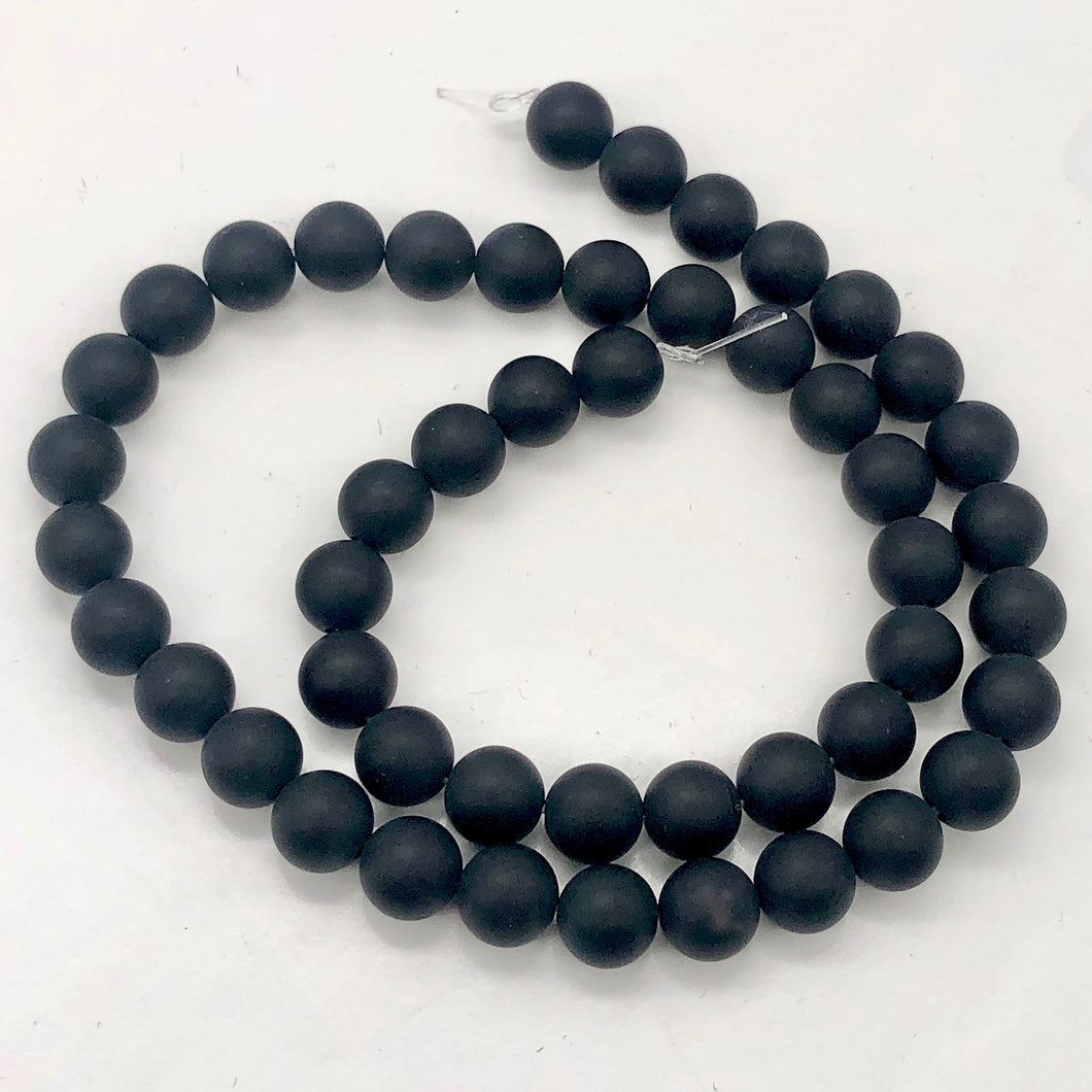 Onyx Gemstone Matte Finish Round Strand | 8mm | Black | 48 Bead(s)