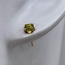 Load image into Gallery viewer, Peridot 14K Gold 4mm Round Stud Earring | 4mm | Green | 1 Pair |
