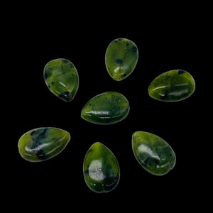 7 Beads of Premium Briolette Nephrite Jade Beads 10264P