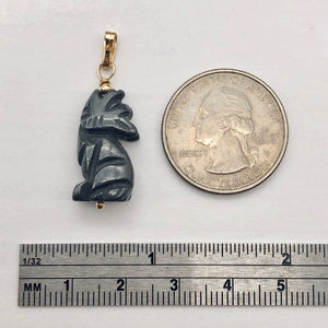 Hematite Wolf Pendant Necklace | Semi Precious Stone Jewelry | 14k Pendant - PremiumBead Alternate Image 6