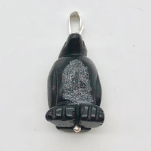 Load image into Gallery viewer, Tuxedo Obsidian Penguin Sterling Silver Pendant, Black and White 509273OB - PremiumBead Alternate Image 4
