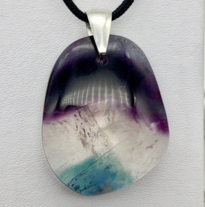 Semi Precious Stone Jewelry Multi-colored Fluorite Pendant with Sterling Silver - PremiumBead Alternate Image 5