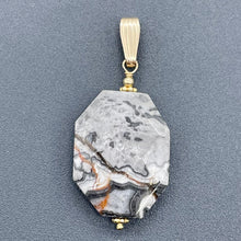 Load image into Gallery viewer, Picasso Jasper 14K Gold Filled Drop/Dangle | 1 3/4&quot; Long | Gray/Black| 1 Pendant
