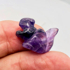Charming Carved Amethyst Squirrel Figurine | 22x15x10mm | Purple - PremiumBead Alternate Image 4