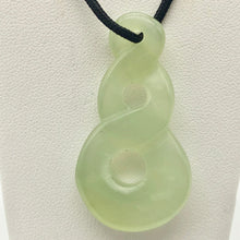 Load image into Gallery viewer, Carved Translucent Serpentine Infinity Pendant with Black Cord 10821X - PremiumBead Alternate Image 2
