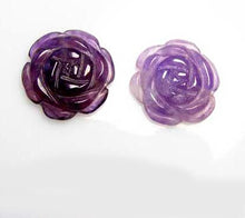 Load image into Gallery viewer, Amethyst Rose Flower Beads | 21x21x5mm | Purple | Rose Flower | 2 Beads - PremiumBead Alternate Image 4
