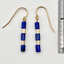 Load image into Gallery viewer, Natural Blue and Gold Lapis Earrings 14K Gold Filled | 1 1/4&quot; Long |
