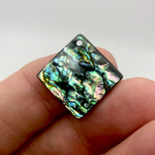 Load image into Gallery viewer, Four Blue Sheen Abalone 18mm Square Pendant Beads - PremiumBead Alternate Image 3
