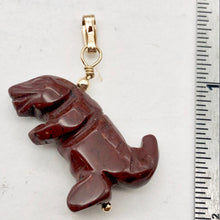 Load image into Gallery viewer, Red Jasper T- Rex Pendant Necklace|Semi Precious Stone Jewelry| 14k gf Pendant | - PremiumBead Alternate Image 3
