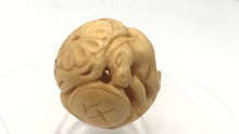 Load and play video in Gallery viewer, Chinese Zodiac Year of the Horse Waterbuffalo Bone Bead | 30mm| Cream| 1 Bead |
