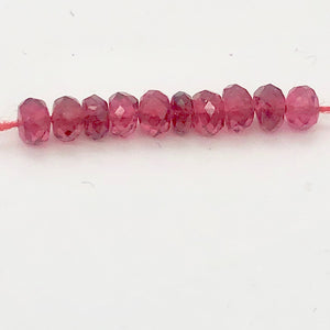 Premium Natural Red Spinel Faceted Roundel Beads | 3mm | 10 Beads |