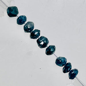 Blue Diamond Faceted Roundel Beads | 3-2.6mm | 9 Beads | ~1.0 carat |10597A