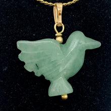 Load image into Gallery viewer, Aventurine Dove Bird Pendant Necklace|Semi Precious Stone Jewelry | 14K gf | - PremiumBead Alternate Image 2
