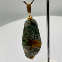 Load image into Gallery viewer, Ocean Jasper 14K Gold Filled Long | 2 1/2&quot; Long | Green/Brown | 1 Pendant |
