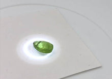 Load and play video in Gallery viewer, Peridot Faceted Briolette Bead | 4.9 cts | 12x9x5mm | Green | 1 bead |
