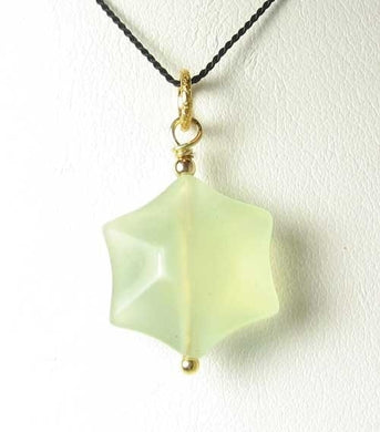 Sparkle Minty Serpentine Jade Star W/ 22K Vermeil Pendant 509245SPG - PremiumBead Primary Image 1