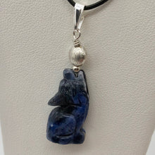 Load image into Gallery viewer, New Moon Sodalite Wolf and Sterling Silver Pendant 509282SDS5 - PremiumBead Alternate Image 2
