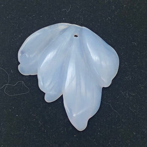 12.5cts Exquisitely Hand Carved Blue Chalcedony Flower Pendant Bead - PremiumBead Alternate Image 5