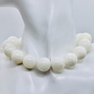 Onyx White Large Round Bead Strand | 17mm | White | 23 Beads |