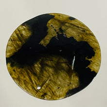 Load image into Gallery viewer, Labradorite Disc Pendant Bead | 45x5mm | Green Black | 1 Bead
