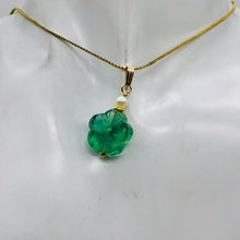 Load image into Gallery viewer, Fluorite and Pearl 14K Gold Filled Flower | 1&quot; Long | Blue | 1 Pendant |
