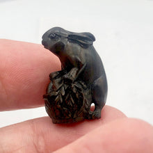 Load image into Gallery viewer, Bunny Rabbit In A Basket Teak Ojime Netsuke Bead | 27x19x15mm | Brown - PremiumBead Alternate Image 2
