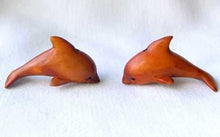 Load image into Gallery viewer, Swimmin&#39; Carved &amp; Signed Boxwood Dolphin Ojime/Netsuke Bead | 33x14x14mm | Brown - PremiumBead Primary Image 1
