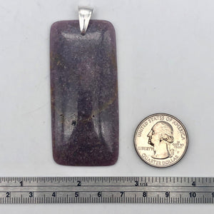 Natural Purple Lepidolite Large Rectangular Sterling Silver Pendant | 2 3/4" | - PremiumBead Alternate Image 7