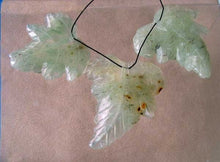 Load image into Gallery viewer, Hand Carved Green Prehnite Leaf Briolette 3 Bead Set 009885B - PremiumBead Alternate Image 3
