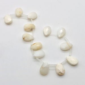 Pristine Briolette White Dendritic 15x10mm Opal Bead Strand 104656 - PremiumBead Alternate Image 3