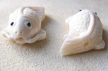 Load image into Gallery viewer, Swim Carved Koi Fish Carp Waterbuffalo Bone Bead 004116A | 33x19x9mm | Bone - PremiumBead Alternate Image 3

