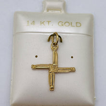 Load image into Gallery viewer, St Bridgets Cross 14K Yellow Gold Cross | 1&quot; Long | Gold | 1 Pendant
