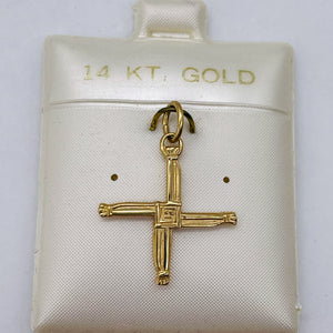St Bridgets Cross 14K Yellow Gold Cross | 1" Long | Gold | 1 Pendant